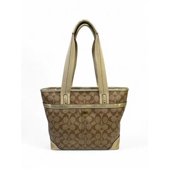 Coach Signature Stripe Heritage Tote Bag - Picture 7 of 16